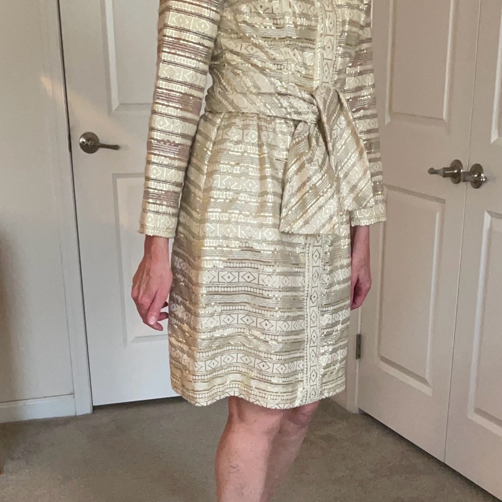 silver and gold dress